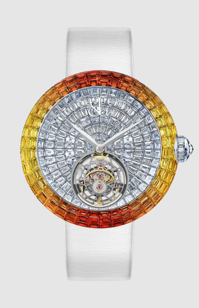 Review Jacob & Co brilliant flying tourbillon ORANGE DEGRADE (WHITE GOLD) BT546.30.AD.UA.A Replica watch